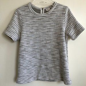 Anthropologie Postmark Tweed Short Sleeve Blouse M